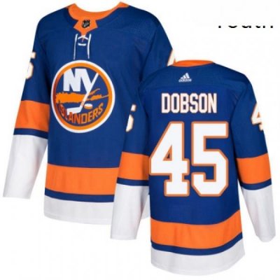 Youth Adidas New York Islanders 45 Noah Dobson Premier Royal Blue Home NHL Jersey