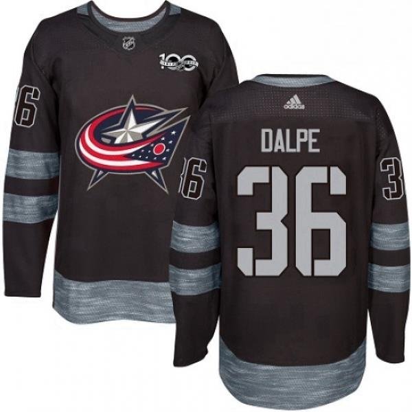 Mens Adidas Columbus Blue Jackets 36 Zac Dalpe Authentic Black 1917 2017 100th Anniversary NHL Jersey