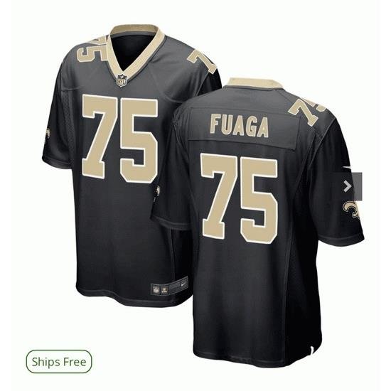 Men New Orleans Saints 75 Taliese Fuaga  Black Vapor Limited Stitched Football Jersey