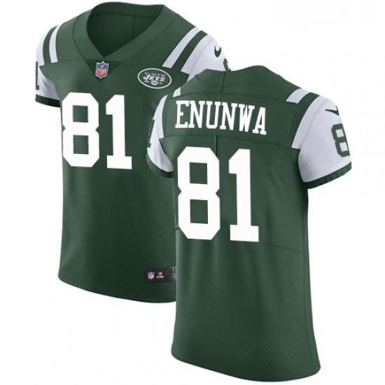 Mens Nike NeW York Jets 81 Quincy EnunWa Elite Green Team Color NFL Jersey