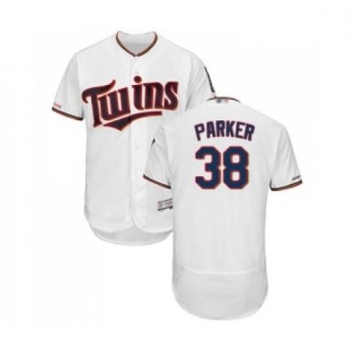 Mens Minnesota Twins 38 Blake Parker White Home Flex Base Authentic Collection Baseball Jersey