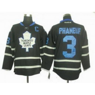 Toronto Maple Leafs #3 Dion Phaneuf black ice jerseys with C patch