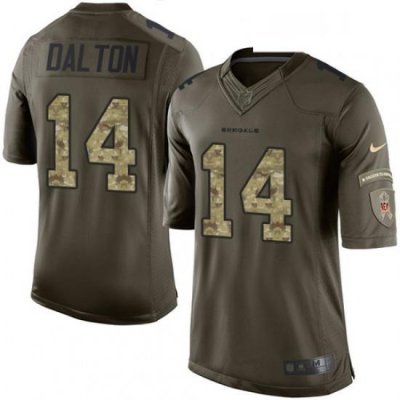 Mens Nike Cincinnati Bengals 14 Andy Dalton Limited Green Salute to Service NFL Jersey