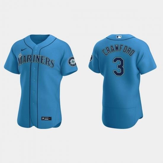 Men Seattle Mariners 3 J P  CraWford Royal Flex Base Stitched Jersey