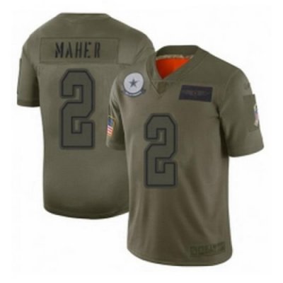 Men Dallas Cowboys 2 Brett Maher Limited Camo 2019 Salute to Service Football Jersey