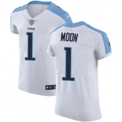 Mens Nike Tennessee Titans 1 Warren Moon White Vapor Untouchable Elite Player NFL Jersey