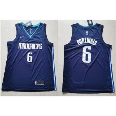 Mavericks 6 Kristaps Porzingis Navy Nike Swingman Jerseys