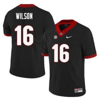 Men Georgia Bulldogs #16 Divaad Wilson College Football Jerseys Sale-Black