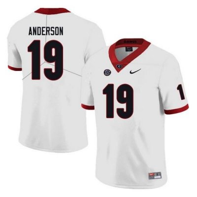 Men #19 Adam Anderson Georgia Bulldogs College Football Jerseys white