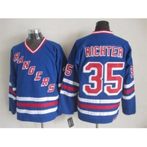 NHL New York Rangers #35 richter blue jerseys(New vintage retro)