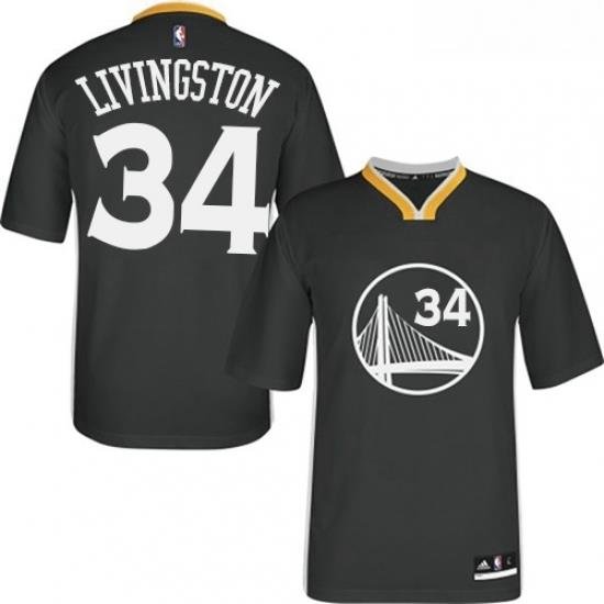 Youth Adidas Golden State Warriors 34 Shaun Livingston Authentic Black Alternate NBA Jersey