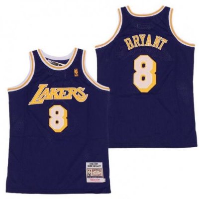 Men Lakers 8 Kobe Bryant Purple Throwback Stitched NBA Jersey