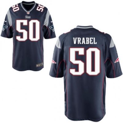 Youth Nike Patroits #50 Mike Vrabel Navy Game Home NFL Jersey