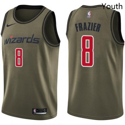 Youth Nike Washington Wizards 8 Tim Frazier Swingman Green Salute to Service NBA Jersey