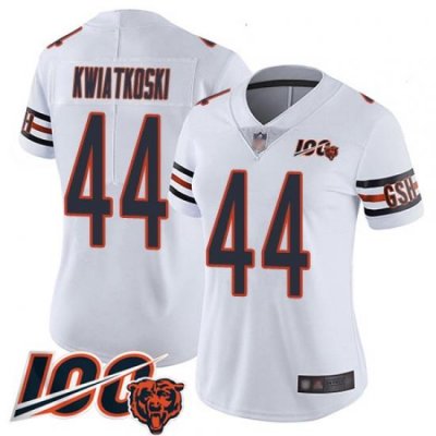 Women Chicago Bears 44 Nick Kwiatkoski White Vapor Untouchable Limited Player 100th Season Football Jersey