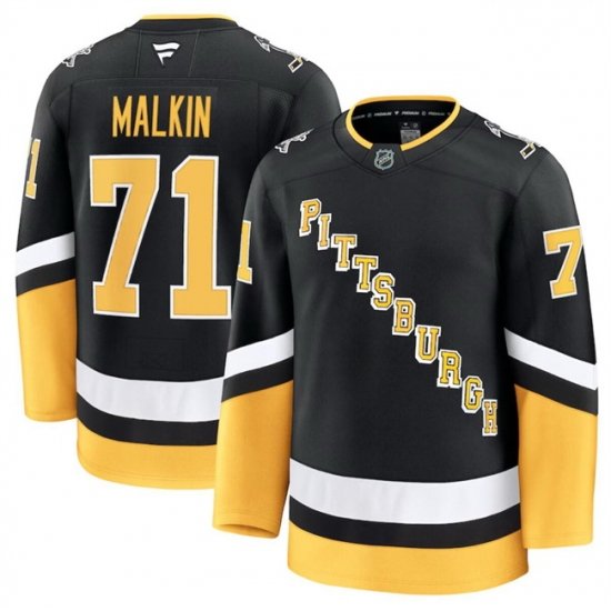 Men Pittsburgh Penguins 71 Evgeni Malkin Black 2024 25 Alternate Stitched Hockey Jersey