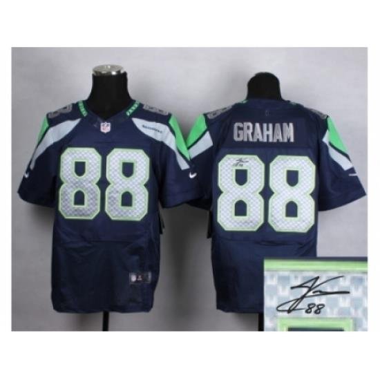 Nike Seattle SeahaWks 88 Jimmy Graham blue Elite Signature NFL Jersey