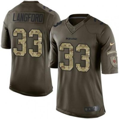 Nike Bears #33 Jeremy Langford Green Mens Stitched NFL Limited Salute to Service Jersey