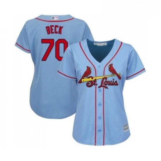 Womens St Louis Cardinals 70 Chris Beck Replica Light Blue Alternate Cool Base Baseball Jersey