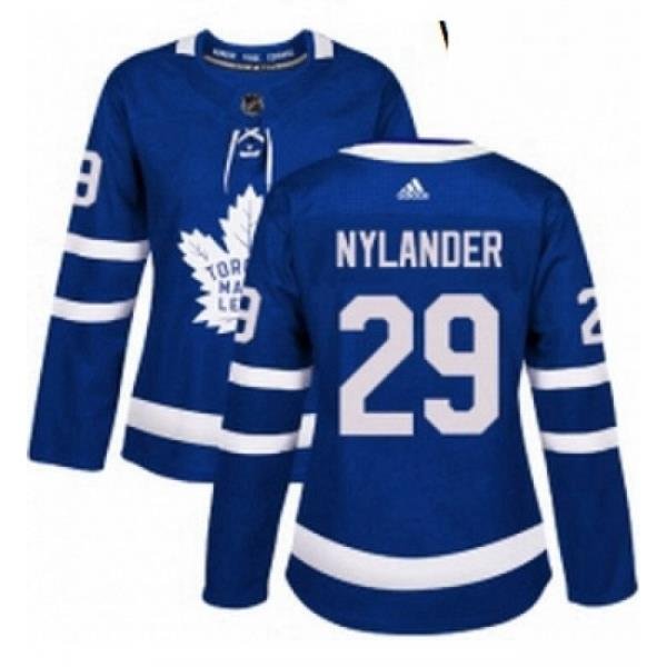 Womens Adidas Toronto Maple Leafs 29 William Nylander Authentic Royal Blue Home NHL Jersey