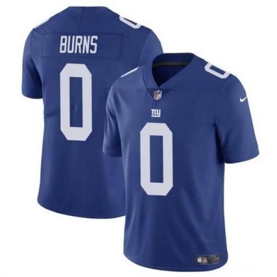 Men New York Giants 0 Brian Burns Blue Vapor Untouchable Limited Stitched Jersey