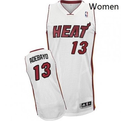 Womens Adidas Miami Heat 13 Edrice Adebayo Authentic White Home NBA Jersey