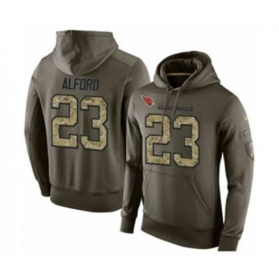 Football Arizona Cardinals 23 Robert Alford Green Salute To Service Mens Pullover Hoodie