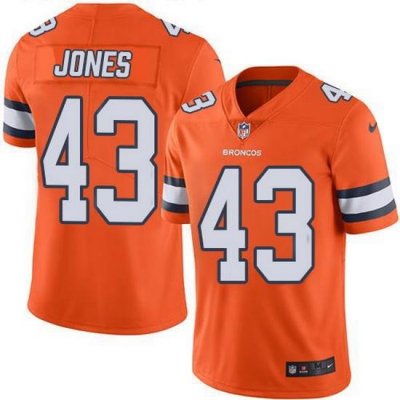 Nike Broncos 43 Joe Jones Orange Men Stitched NFL Limited Rush Jersey