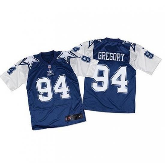 Nike Cowboys #94 Randy Gregory Navy BlueWhite Throwback Mens Stitched NFL Elite Jersey