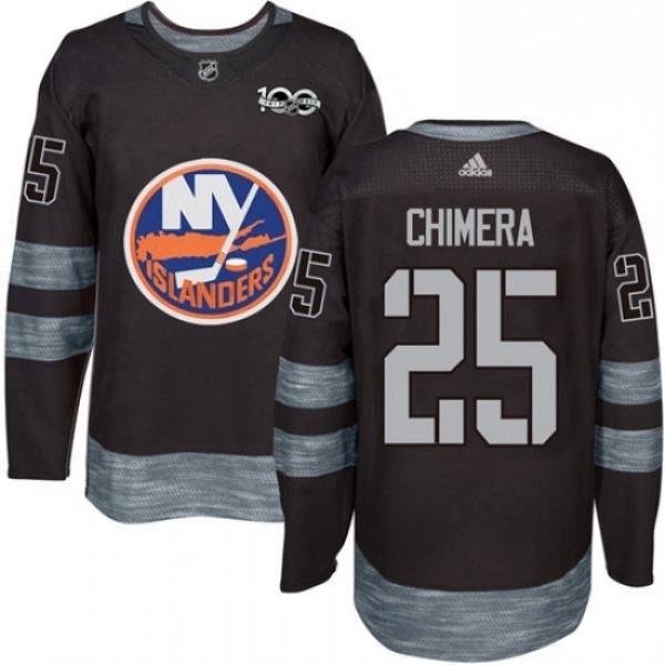 Mens Adidas New York Islanders 25 Jason Chimera Premier Black 1917 2017 100th Anniversary NHL Jersey