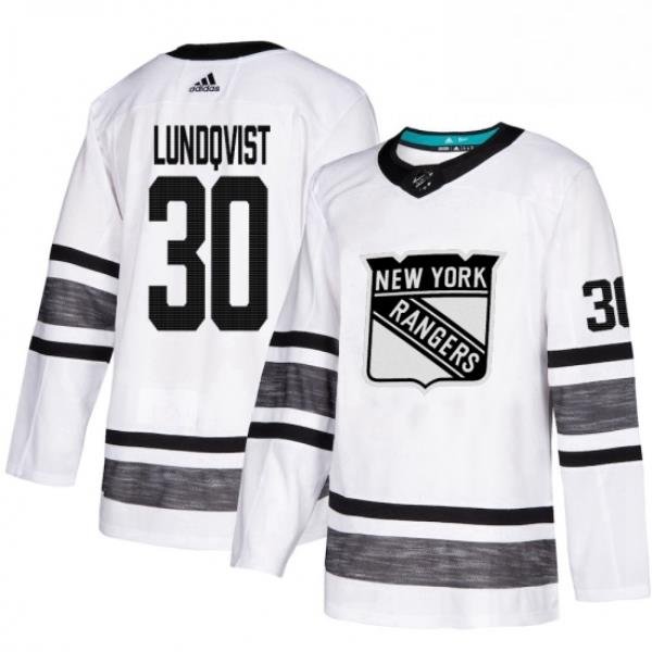 Mens Adidas New York Rangers 30 Henrik Lundqvist White 2019 All Star Game Parley Authentic Stitched NHL Jersey