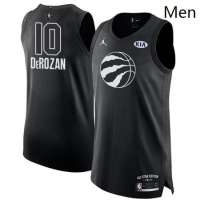 Mens Nike Jordan Toronto Raptors 10 DeMar DeRozan Authentic Black 2018 All Star Game NBA Jersey