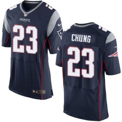 Nike Patriots #23 Patrick Chung Navy Blue Team Color Mens Stitched NFL New Elite Jersey