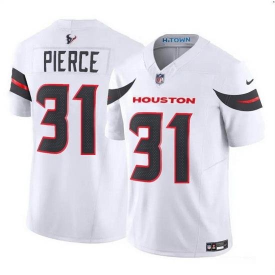 Men Houston Texans 31 Dameon Pierce White 2024 Vapor F U S E  Limited Stitched Jersey