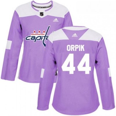 Womens Adidas Washington Capitals 44 Brooks Orpik Authentic Purple Fights Cancer Practice NHL Jersey