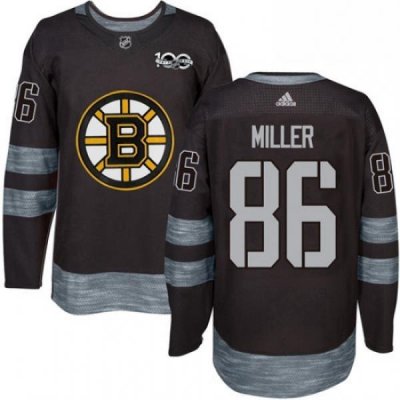 Mens Adidas Boston Bruins 86 Kevan Miller Authentic Black 1917 2017 100th Anniversary NHL Jersey