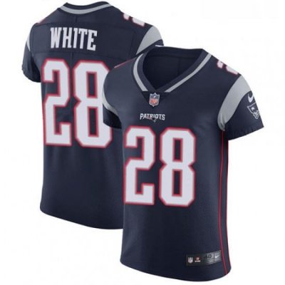 Mens Nike New England Patriots 28 James White Navy Blue Team Color Vapor Untouchable Elite Player NFL Jersey