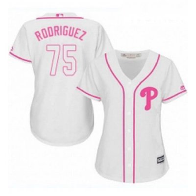 Womens Majestic Philadelphia Phillies 75 Francisco Rodriguez Authentic White Fashion Cool Base MLB Jersey