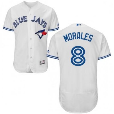 Mens Majestic Toronto Blue Jays 8 Kendrys Morales White Flexbase Authentic Collection MLB Jersey