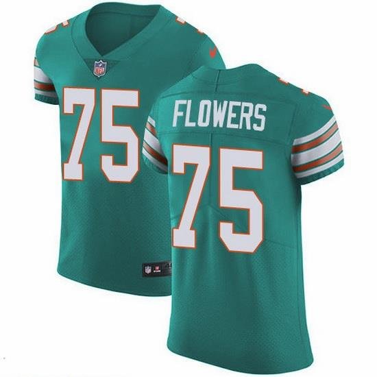 Nike Dolphins 75 Ereck Flowers Aqua Green Alternate Men Stitched NFL New Elite Jersey