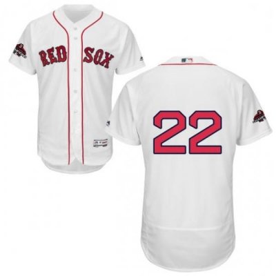 Mens Majestic Boston Red Sox 22 Rick Porcello White Home Flex Base Authentic Collection 2018 World Series Jersey