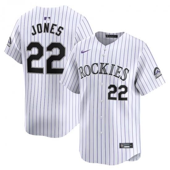 Men Colorado Rockies 22 Nolan Jones White Home Limited Stitched Baseball Jersey