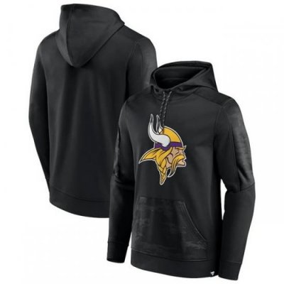 Men Minnesota Vikings Black On The Ball Pullover Hoodie