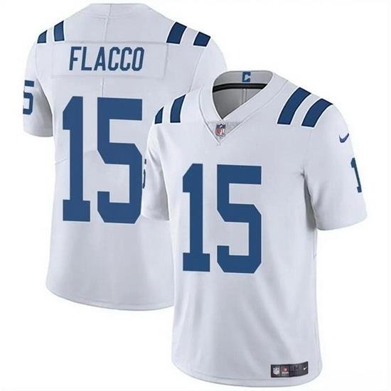 Men Indianapolis Colts 15 Joe Flacco White Vapor Limited Stitched Football Jersey