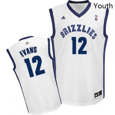 Youth Adidas Memphis Grizzlies 12 Tyreke Evans Swingman White Home NBA Jersey