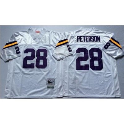 Mitchell&Ness Vikings 28 Adrian Peterson White Throwback Stitched NFL Jersey