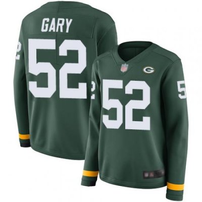 Packers 52 Rashan Gary Green Team Color Women Stitched Football Limited Therma Long Sleeve Jersey