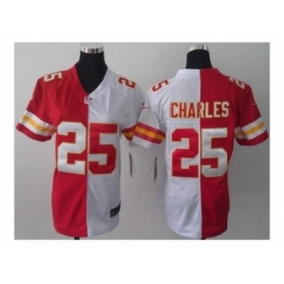 Nike women nfl jerseys kansas city chiefs #25 charles white-red[Elite split]