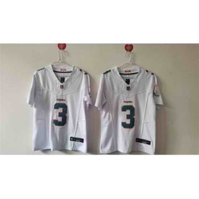 Women Miami Dolphins 3 Odell Beckham Jr  White F U S E Vapor Untouchable Stitched Jersey