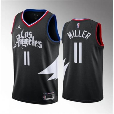 Men Los Angeles Clippers 11 Jordan Miller Black 2023 Draft Statement Edition Stitched Jersey